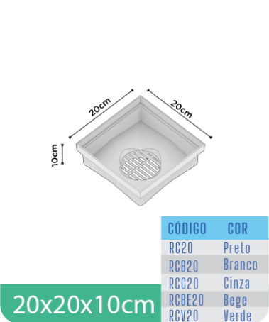Caixa Coletora Pluvial Reforçada 20x20cm