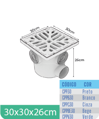 Caixa de Passagem Pluvial 30x30 cm